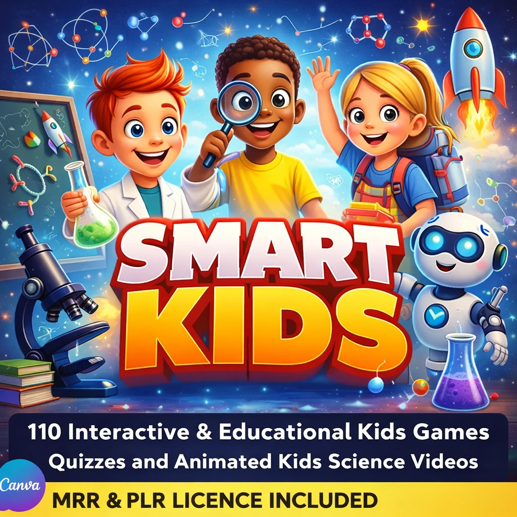 sxs SmartKids Ultimate Learning Bundle Editable Games, Quizzes & Science Videos with PLR Rights - Image 1